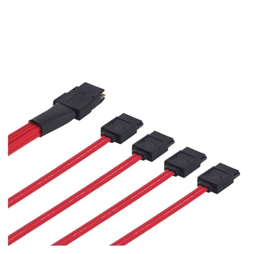 Cable S-AS SFF-8087 a 4 SATA 7P 1.0 m rojo miniatura 5
