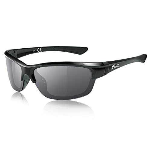 Flux Avento Polarized Sports Sunglasses for Men and Women UV400 Protection Active Lifestyles (BLK)
