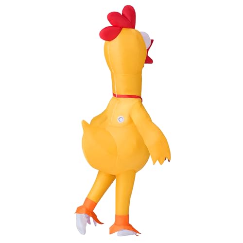 Spooktacular Creations Adults Halloween Inflatable Rubber Chicken Costume - Full Body Blow Up Suit With Squeakers for Funny Cosplay Animal Themed Parties, X-Large(71In)