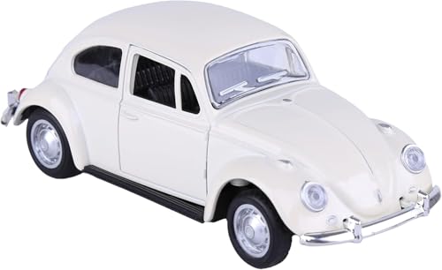 Image of Vintage Die-Cast Metal Toy Car with Openable Doors & Pull Back Action, 1:36 Scale Classic Model Vehicle, Durable Metal Body, Kids Toy Gift for Boys & Girls 3+ Years (Pack of 1) (White)