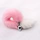 Fuchsschwanz Analplug,Edelstahl Analplug mit Fuchsschwanz ButtPlug, Erotik Fuchs Tail Analplug Cosplay,konische Spitze, SM Sexspielzeug, Fuchsschwanz Buttplug(Rosa)