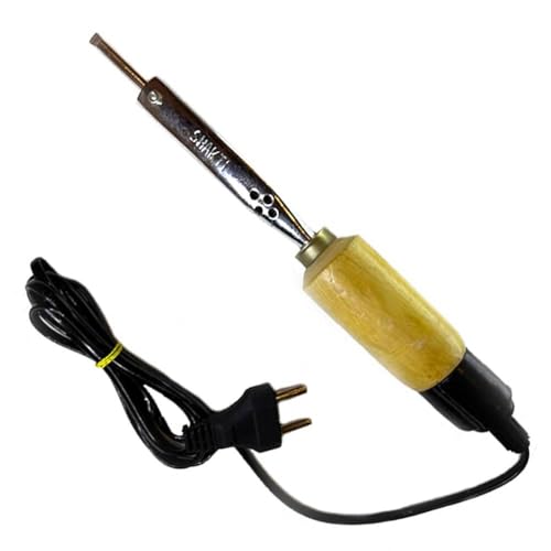 Image of 35 Watt Soldering Iron with Wooden Handle | Copper Bit | Ideal for Electronics & DIY Repair Work (Pack of 1)