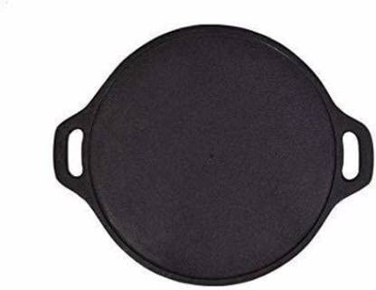 Shivhomeworld Shiv Home World Pure-Seasoned CAST Iron Dam Double Handle TAWA,SIZE-12 Tawa 7 cm Diameter (Cast Iron)
