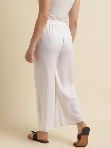 Image of Fabclub Women's Heavy Rayon Solid Plain Palazzo