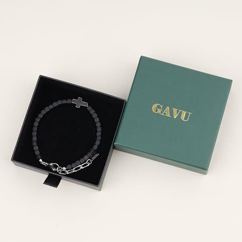 Pulsera de Hombre con Cuentas de Cristal y Cruz miniatura 7