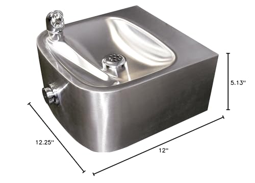 Haws 1105 Satin Finish 18 Gauge 304 Stainless Steel Wall Mounted Drinking Fountain with Single Bubbler
