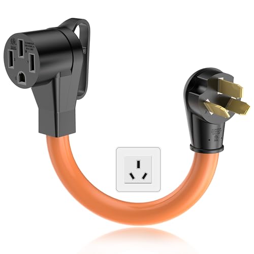 NEMA 10-50P to 14-50R EV Charger Adapter Cord 6AWG 30 Amp 3 Prong Dryer to 50 Amp 4 Prong EV Conversion Adapter Only Compatible with Tesla and Level 2 Charging ETL & UL Listed