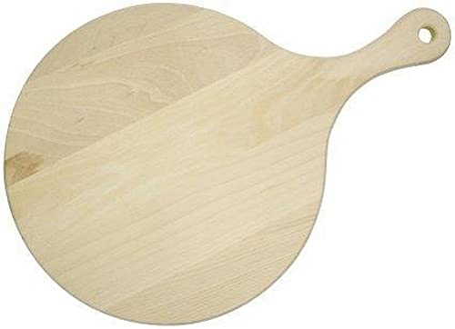 Fackelmann 31760 Planche à pizza ronde, planche en bois ronde avec poignée, planche pour pizza ronde avec poignée, Bois, Brun, 30 cm - 44 x 30 x 1,3 cm