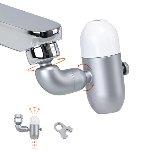 Ibergrif 720° Wasserhahn-Aufsatz – 4 Strahlarten und bis 30% Wasserersparnis, Universal-Adapter M22/M24, ABS korrosionsbeständig, werkzeuglose Montage, M91006-1