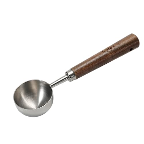 Gonzone Vintage Coffee Measuring Spoon - 304 Stainless Steel, Coffee Scoop,10g Capacity, Walnut Handle - Perfect for Coffee, Tea, and More (Silver)