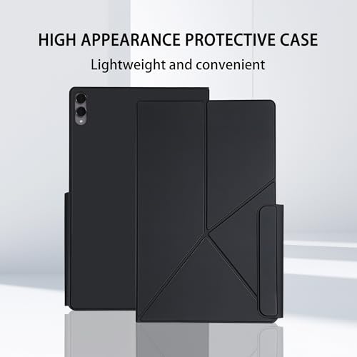 Image of Magnetic Case for Samsung Galaxy Tab S11 Ultra 14.6 Inch 2025 - Model SM-X930 /SM-X936 Tablet with S-Pen Holder, Auto Wake /Sleep Smart Tablet Cover, Black