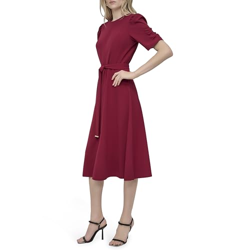 Image of DKNY Women's Jewel Neck Scuba Crepe Dress