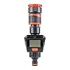 B2C Water Flow Meter Garden Watering Measure Tap Connector Quick Connect 3/4" Orange Digital Display Accurate Usage Reader #3
