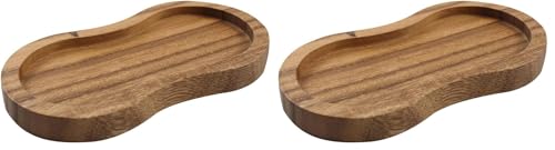 Image of T&G 10469 Tuscany Acacia Double Mill Rest/Work Surface and Dining Table Protector, 16 x 9 x 1.5 cm, Brown (Pack of 2)