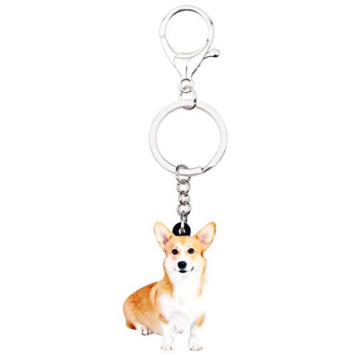 WEVENI Acrylic Pembroke Welsh Corgi Dog Keychain Pet Keyring Novelty Jewelry For Women Girls4
