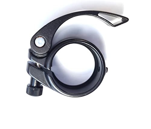 CarbonEnmy Fahrrad Sattelklemme Aluminium mit Schnellspanner Saddle clamp 38,1 mm Schwarz neu (Schwarz) Cover