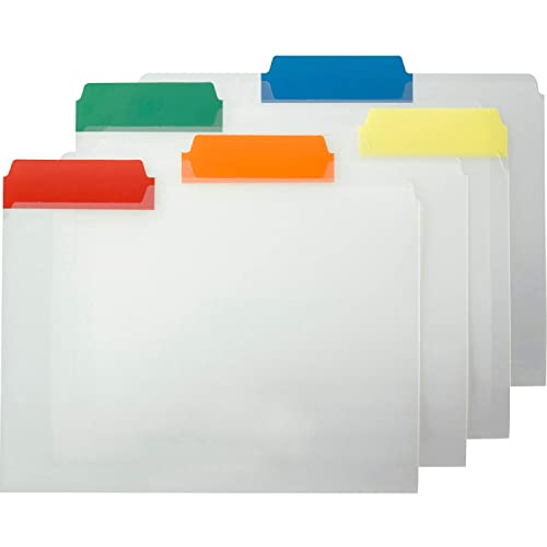 Smead Poly File Folder, Colored 1/3-Cut Tab, Letter Size, Assorted Colors, 25 Per Box (10530)