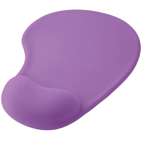 OcioDual Tappetino Mouse Poggiapolsi, Tessuto Morbido con Base in Gomma Antiscivolo, Colore Viola, Tappetino Mouse Ergonomico con Supporto in Gel, Gioco, Ufficio