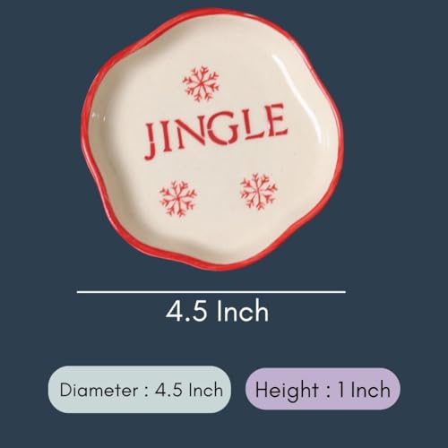 Image of WEAVING HOMES Ceramic Jingle Handmade Dessert Plate (Set of 1) - Plates, Sweet Plates, Gifts for Anniversary and Return Gifts for Women, Cute Gifts for Girls