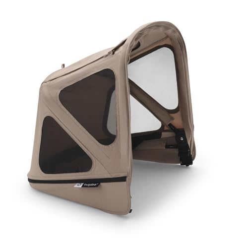 Image of Bugaboo Donkey Breezy Sun Canopy, Extendable for Extra Coverage and Optimal Sun Protection, Water Repellent, Compatible with All Bugaboo Donkey Pushchairs, Dune Taupe