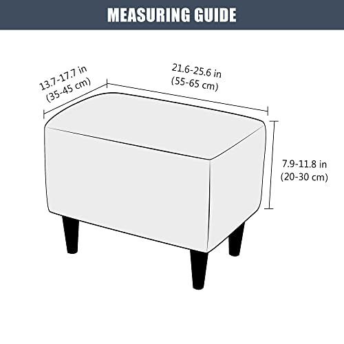 Conruser Stretch Ottoman Covers, Soft Velvet Ottoman Slipcovers Small Rectangle Storage Stool Cover Footstool Slipcover For Living Room Furniture Protector (Orange) #TOP5