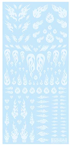 ハイキューパーツ タトゥーデカール03 ファイア クリアホワイト 1枚入り プラモデル用デカール TTD-03-CWH