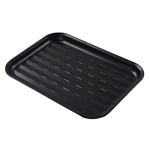 Utoolmart Perforated Baking Tray Carbon Steel Microwave Cookware Crispy Plate Fry Pan Deep Dish Non-Stick Hard Coating Naturals Compact Crisping Tray Grade Kitchen Baking Tray 1pcs,Gifts for Christmas