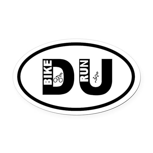 CafePress Duathlon Bike Run Oval Car Magnet, Euro Oval Bumper