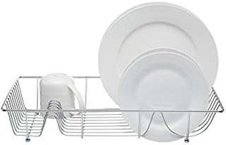 KitchenCraft Large Dish Drainer Rack, Chrome Plated Metal, 48 x 33 cm