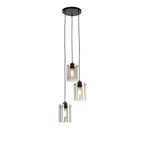 Moderne hanglamp zwart zonder kap - Combi 1 | Slaapkamer