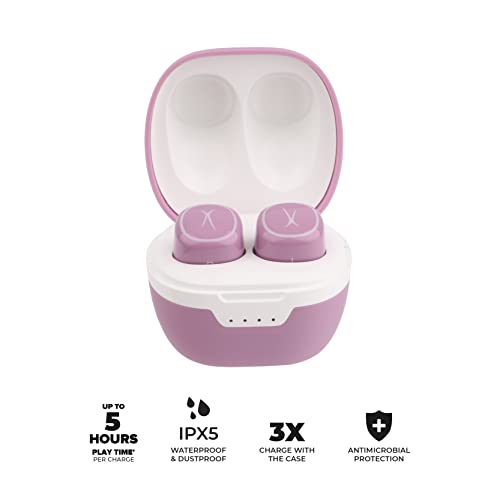 Image of Altec Lansing NanoPods - Truly Wireless Earbuds with Charging Case, TWS Waterproof Bluetooth Earbuds with Touch Controls for Travel, Sports, Running, Working (Purpley Pink)