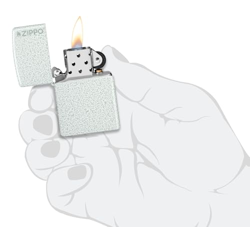 Image of Zippo 46020 Reg Glacier Matte w Zippo Model Windproof Pocket Fuel Refillable Lighter, BIS Certified