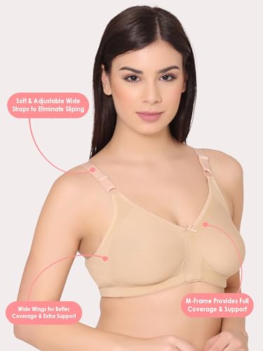 Image of Groversons Paris Beauty Super Support M-Frame Non Padded Everyday Cotton Bra (BR133)