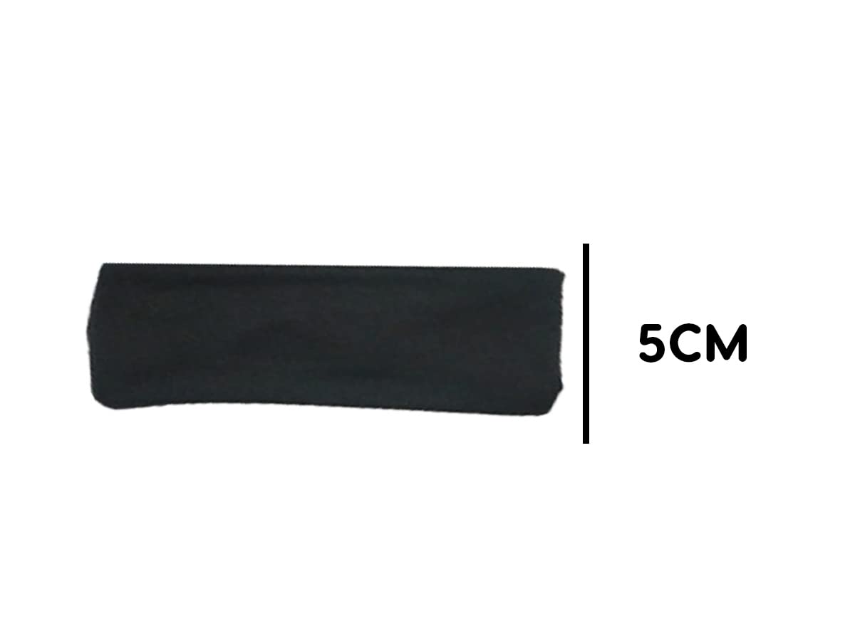 4 Pezzi Fascia Sportiva per Capelli, Fasce Nere per Uomo e Donna, Fascia Elastica per Sport