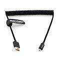 Alvin's Cables 8K 2.1 Micro-HDMI to HDMI Braided Coiled-Cable for Atomos-Ninja-V 4K-60P Record 48Gbps for Canon-R5C| R5| R6