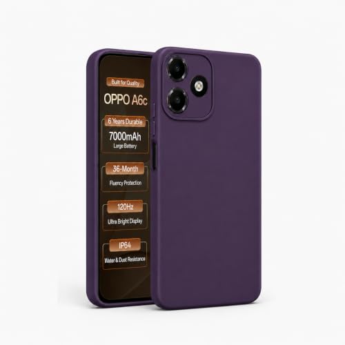 Image of FIRST MART Matte Silicone Back Cover for Oppo A6c - Purple