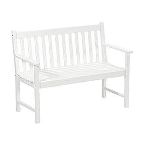 Dehner Gartenbank Mykonos, 2-Sitzer, ca. 120 x 89 x 61 cm, FSC® Akazienholz, weiß