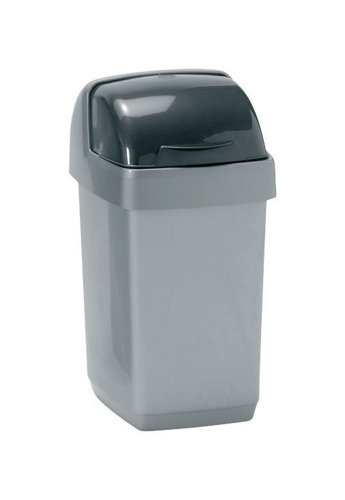 Roll Top Bin Composite Plastic 10 Litres Metallic