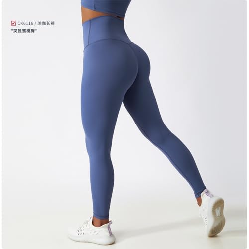 Belriviere Zweiteiliges Damen-Trainingsanzug-Set, langärmelig, Reißverschlussjacke mit sportlicher Leggings mit hoher Taille, Workout-Set, blau, M