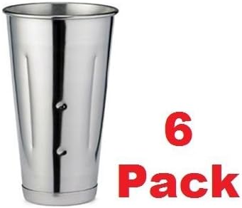 6 PACK - 30 Oz. Malt Cup, Stainless Steel Mixing cups, Milkshake Cup, Ice Cream Mixer Mixing Cups, Cold Cocktail Mixing Cups, Blender Cup, Set of 6 Pcs.