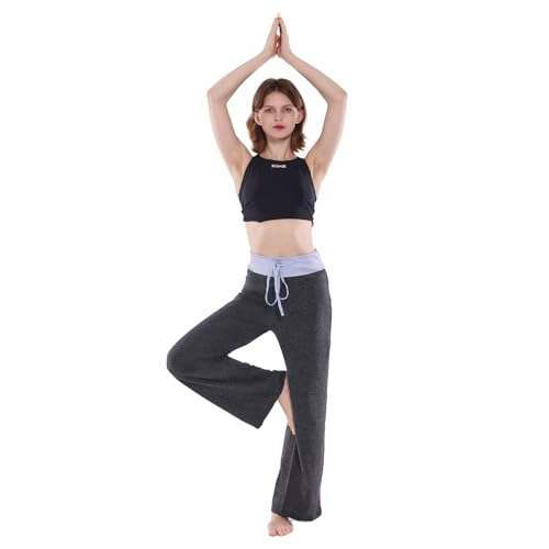 Image of NEWCOSPLAY Women's Comfy Pajama Pants Casual Drawstring Palazzo Lounge Wide Leg Pants
