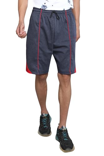 Image of Particle Men's Plus Size Hosiery Corduroy Cotton Bermuda Shorts | 230 GSM Ribbed Fabric | Big Size Casual Half Pants with Pockets for Walking, Gym & Lounge (XL-5XL)