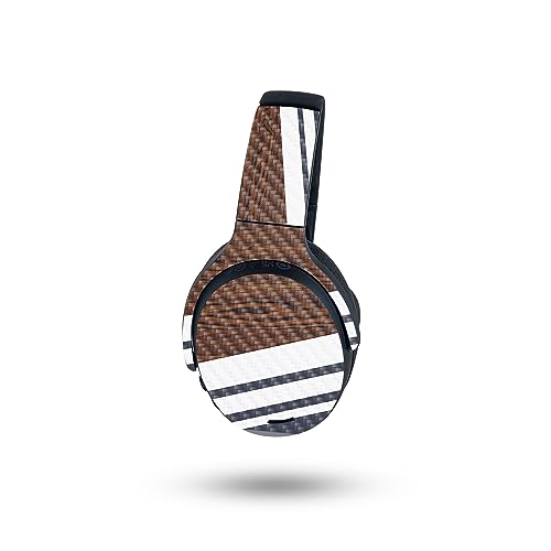 Image of MightySkins Carbon Fiber Skin Compatible with Skullcandy Crusher ANC 2 - Wood Formal | Protective, Durable Textured Carbon Fiber Finish | Easy to Apply