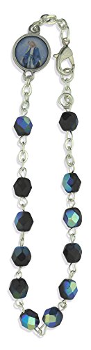 Crystal One Decade Rosary Bracelet (Black)