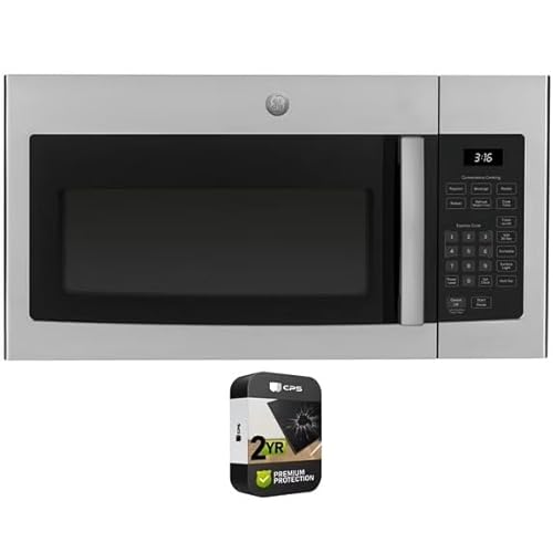 Image of GE JVM3160RFSS 1.6 Cu. Ft. Over-the-Range Microwave Oven Stainless Steel Bundle with 2 YR CPS Enhanced Protection Pack