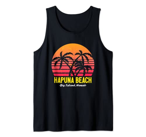 Hapuna Beach Hawaii Big Island Hawaiian Sunset Palmeras Camiseta sin Mangas
