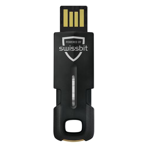 Swissbit iShield Key 2 Pro für MIFARE USB-A Multi-Application Sicherheitsschlüssel mit NFC - FIDO zertifiziert, Passkey (FIDO2), PIV & OTP Authentifizierung, physischer & logischer Zugriff für