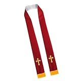 Qsvbeeqj Doppelseitige Religiöse Stola Mit Gesticktem Kreuzsymbol Klerus Schal Für Pastoren Priester Männer Und Frauen Kirchenkleidung Priester Klerus Stola