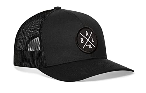 Image of HAKA State City Trucker Hat for Men & Women, Adjustable Baseball Hat, Mesh Snapback, Sturdy Outdoor Black Golf Hat