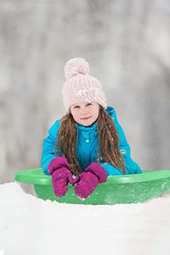 Image of Superio Toboggan Snow Sled for Kids and Adults, 46 inch Heavy Duty Plastic Open Back Slider with Handles and Hole for Pull Ropes- (Ropes Excluded) Kid and Adult Winter Fun